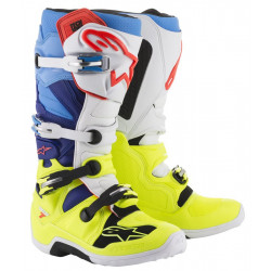 Bottes Alpinestars Tech 7 Yellow Fluo/Blanc/Blue/ Cyan 7 (40.5)