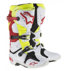 Bottes Alpinestars Tech 10 Blanc Rouge Yellow 12 (47)