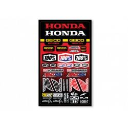 Planche stickers 100% Geico/Honda