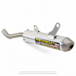 Silencieux PRO CIRCUIT R-304 alu brossé/casquette inox Honda CR250R