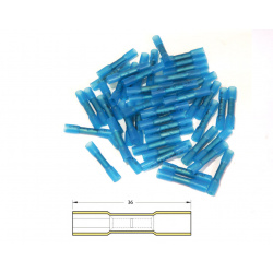 Bout à bout à sertir thermo-rétractable BIHR Ø1,5/2,5mm² - 50pcs transparent bleu