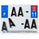 Plaques Françaises PPI 210x130 SIV Département 12 aluminium 10 pièces