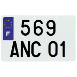 Plaques Françaises PPI 210x130 SIV Département 972 PVC 10 pièces