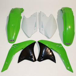 Kit plastique UFO couleur origine vert/blanc Kawasaki KX250F