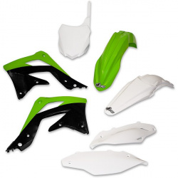 Kit plastique UFO couleur origine vert/blanc/noir Kawasaki KX450F