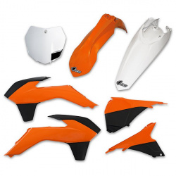 Kit plastique UFO couleur origine (13-14) orange/noir/blanc KTM