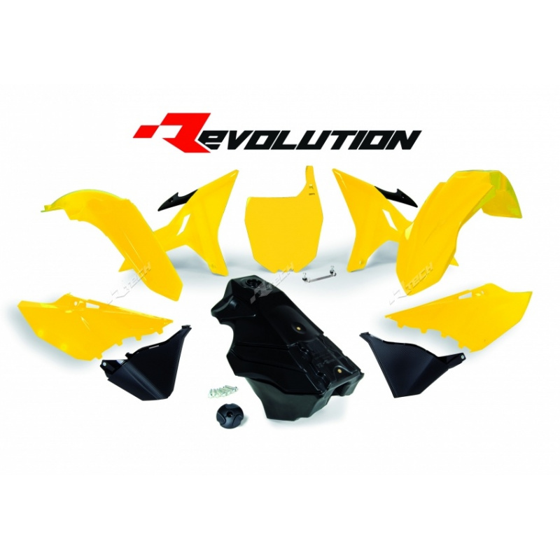 Kit plastique RACETECH Revolution + réservoir jaune/noir Yamaha YZ125/250