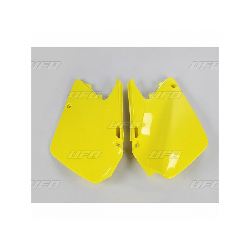 Plaques latérales UFO jaune Suzuki RM125/250