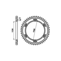 Couronne acier PBR 41 dents chaîne 525 Suzuki DR650SE