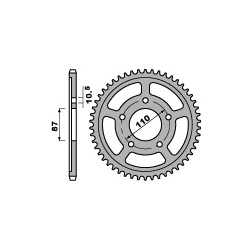 Couronne acier PBR 45 dents chaîne 525 Suzuki SV 650 