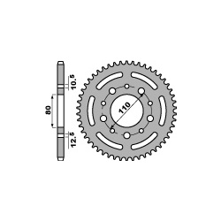 Couronne acier PBR 45 dents chaîne 525 Honda VFR400 