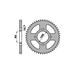 Couronne acier PBR 45 dents chaîne 428 Suzuki GZ125