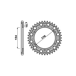 Couronne acier PBR 43 dents chaîne 530 Honda CB1000R 