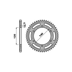 Couronne acier PBR 46 dents chaîne 525 Suzuki GSX-R600W,X,Y SRAD