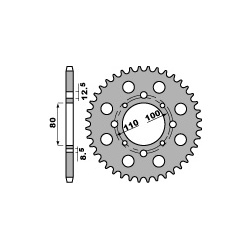 Couronne acier PBR 41 dents chaîne 630 Honda CB750K7,F2 