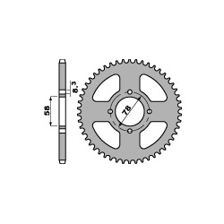 Couronne acier PBR 42 dents chaîne 428 Suzuki RG125 