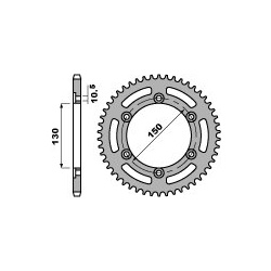 Couronne acier PBR 46 dents chaîne 520 Honda NX650 Dominator