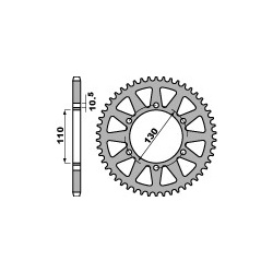 Couronne alu PBR 48 dents chaine 520 Suzuki GSX-R600/1000 - Yamaha R1/R6