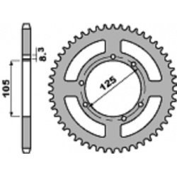 Couronne PBR 60 dents alu ultra-light pas 428 type 4413 Derbi DRD 125