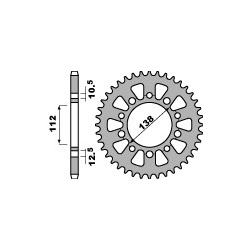 Couronne PBR 45 dents alu ultra-light pas 520 type 4384 Honda NC700JD