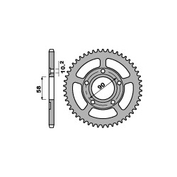 Couronne PBR 34 dents acier standard pas 520 type 281 HONDA CRM 125