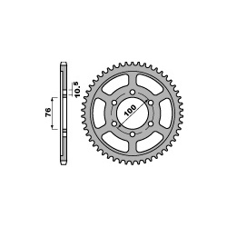 Couronne PBR 44 dents acier standard pas 530 type 825