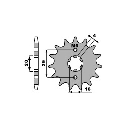 Pignon 16 dents PBR chaîne 428 SUZUKI RGV125 