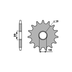 Pignon 14 dents PBR chaîne 428 SUZUKI GN125 