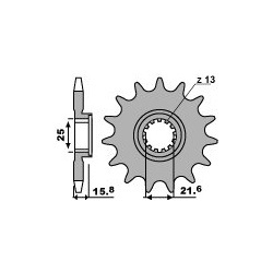 Pignon 15 dents PBR chaîne 525 Kawasaki ZX6R