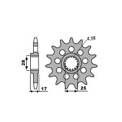 Pignon 16 dents PBR chaîne 520 Ducati 899 Panigale