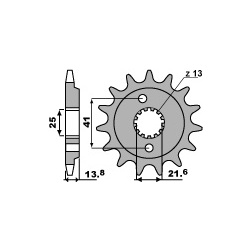 Pignon PBR 16 dents acier anti-bruit pas 525 type 346