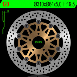 Disque de frein NG 120 rond semi-flottant