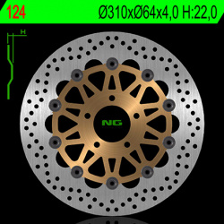 Disque de frein NG 124 rond semi-flottant