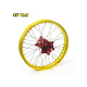 Roue arrière complète HAAN WHEELS 19X2.15 jante jaune/moyeu rouge Suzuki RM250