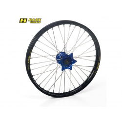 Roue avant complète HAAN WHEELS 21X1.60 jante noir/moyeu bleu Yamaha