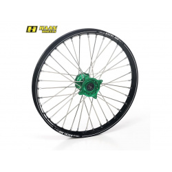 Roue avant complète HAAN WHEELS 21X1.60X36T jante noir/moyeu vert Kawasaki