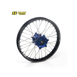 Roue Arrière complète Haan Wheels A60 19 X 1.85 X 36T jante noire/moyeu bleu Yamaha YZ125