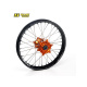 Roue arrière complète HAAN WHEELS A60 19x2.15x36T jante noire/moyeu orange/rayons noir/têtes de rayons orange 