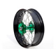 Roue arrière complète ART SM 17x5,00 jante noir/moyeu vert Kawasaki KX250F