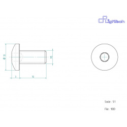 Vis LIGHTECH M5 x 10 Type 1030 Ergal argent à l'unité