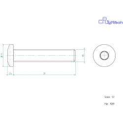 Vis LIGHTECH M5 X 25 Type 1009 Ergal noir à l'unité