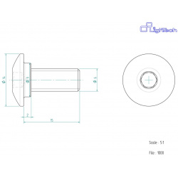 Vis LIGHTECH M6 X 15 Type 1000 Ergal argent à l'unité