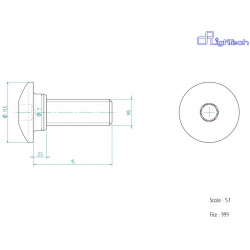 Vis LIGHTECH M5 X 15 Type 999 Ergal or à l'unité