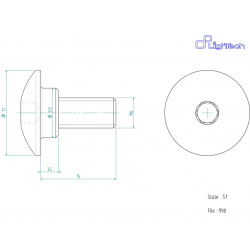 Vis LIGHTECH M6 X 15 Type 998 Ergal or à l'unité