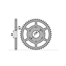 Couronne PBR 43 dents alu type 4675 pas 520