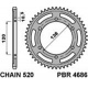 Couronne PBR 36 dents acier standard pas 520 type 4686