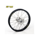 Roue arrière complète HAAN WHEELS A60 19x2,15x36T jante noir/moyeu argent/rayons noirs/têtes de rayons argent