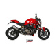 Silencieux MIVV Delta Race inox brossé/casquette carbone Ducati Monster 1200