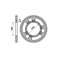 Couronne PBR 55 dents acier standard pas 428 type 4370