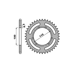 Couronne PBR 50 dents acier standard pas 420 type 4391